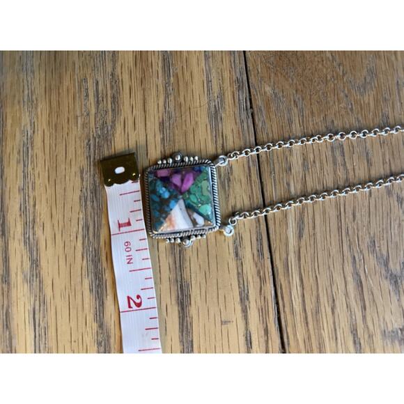 Turquoise & Spiny Oyster  Inlay Necklace - Picture 9 of 9